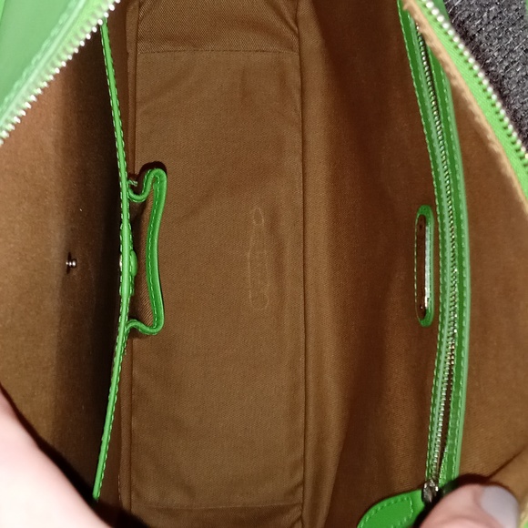 💚RARE Ralph Lauren💚 - Kelly Green Leather Equestrian Stirrup Hobo Bag - Picture 10 of 16